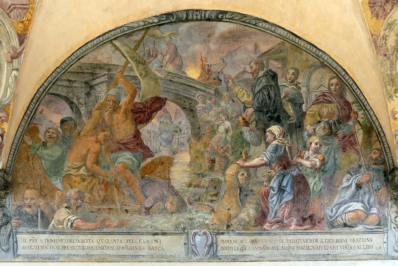 San domenico resuscita 40 pellegrini affogati presso tolosa - San Marco, Firenze, Chiostro di San Domenico